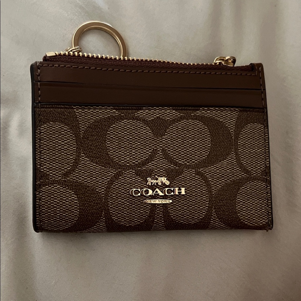 Coach Signature Brown Key & Card Holder